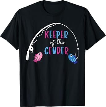 Keeper Of The Gender Shirt Fish Gender Reveal Baby Shower T-Shirt