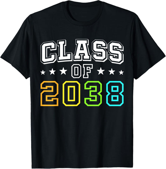 Class of 2038 First Day of Kindergarten Kids Teachers T-Shirt