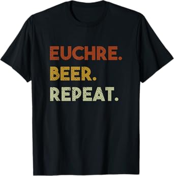 Euchre Beer Repeat Funny Euchre T-Shirt