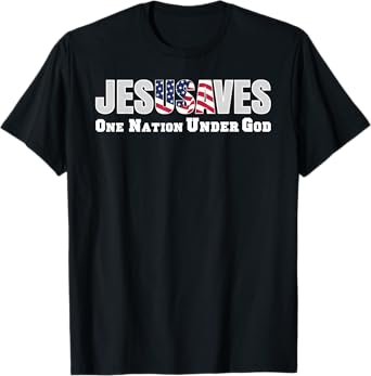 Jesus Saves USA One Nation Under God Christian Bible Pray T-Shirt
