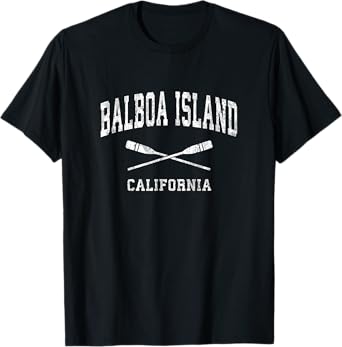 Balboa Island California Vintage Nautical Paddles Sports Oar T-Shirt