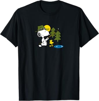 Peanuts - Snoopy Woodstock Fishing T-Shirt