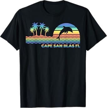 Vintage Cape San Blas FL Retro Dolphin Lover Souvenir T-Shirt
