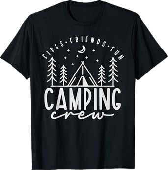 Fires Friends Fun Camping Crew Summer Vacation Campfire Camp T-Shirt