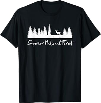 Superior National Forest Camp Campground Deer Camping Hiking T-Shirt