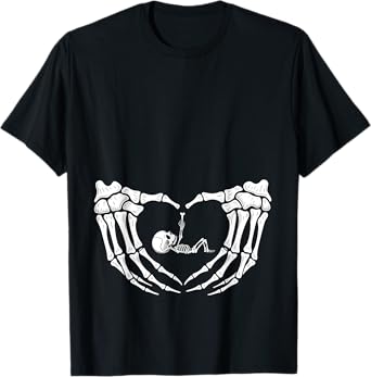 Halloween Skeleton Baby Maternity Pregnancy Announcement T-Shirt