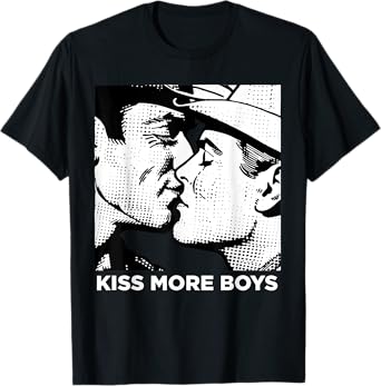 Funny Kiss More Boys Rodeo Cowboys Gay Trans Rights LGBT T-Shirt