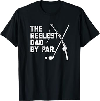 Mens Funny Fishing Golf Father's Day Gift | Reelest Dad Golfing T-Shirt