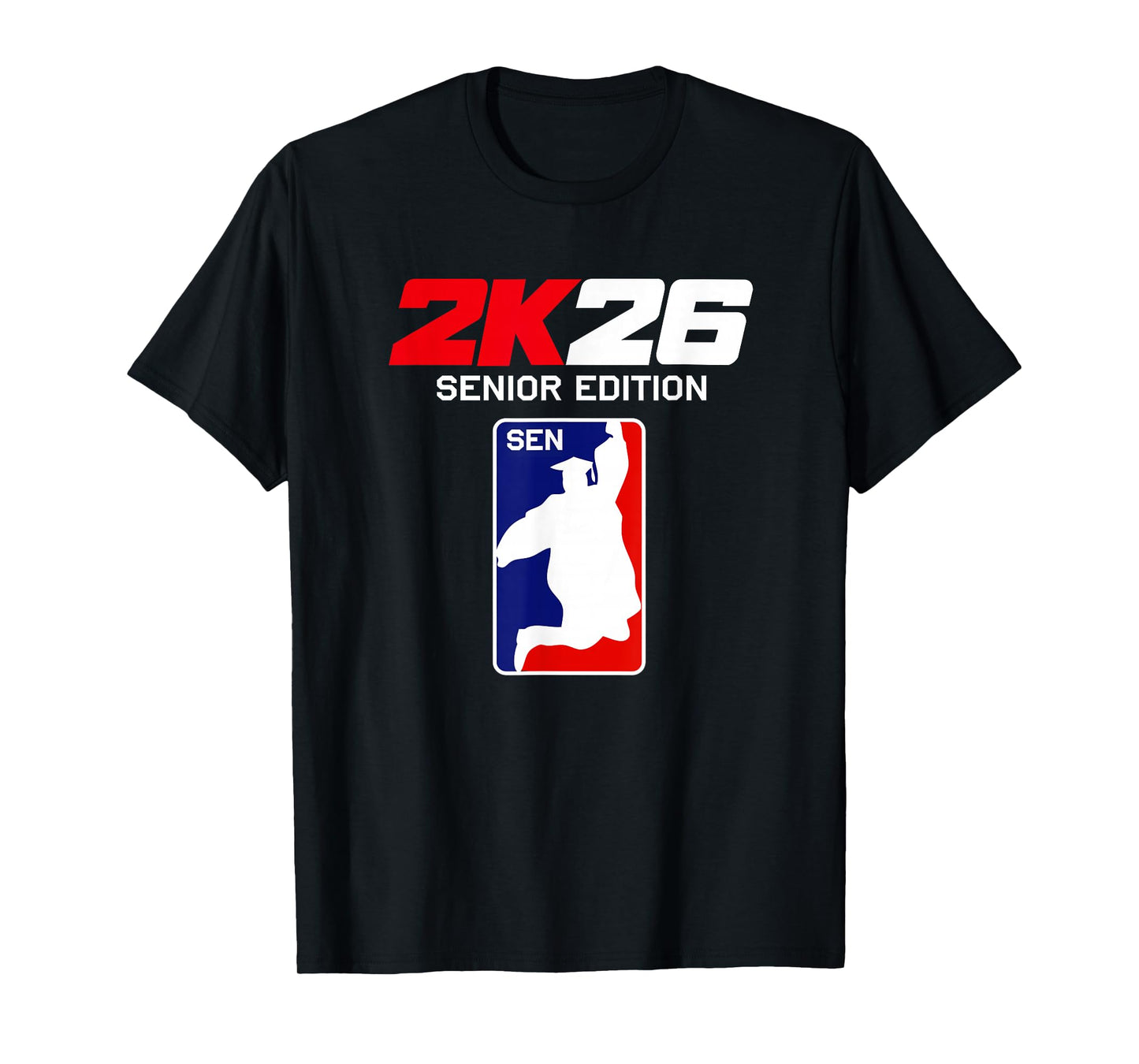 Class of 2026 Senior Year Gamer Style Basketball Grad T-Shirt