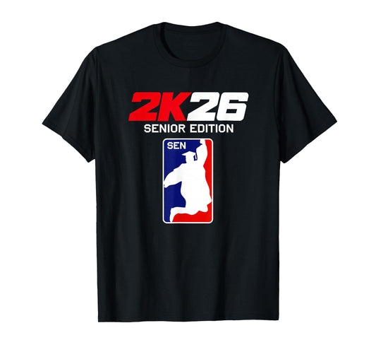 Class of 2026 Senior Year Gamer Style Basketball Grad T-Shirt