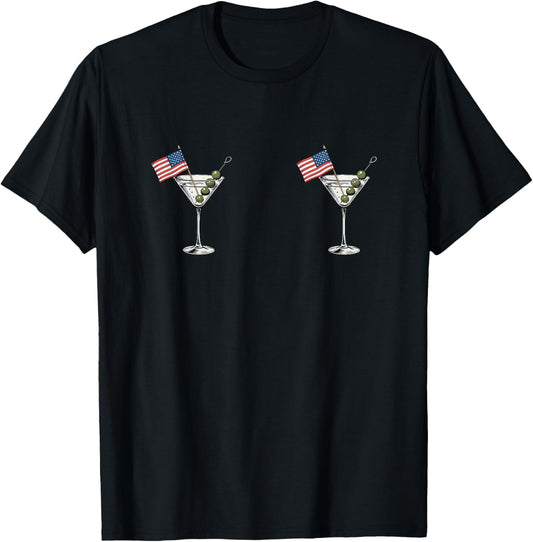 Funny Cooktail Extra Dirty Martini Drinking 4th Of July T-shirt