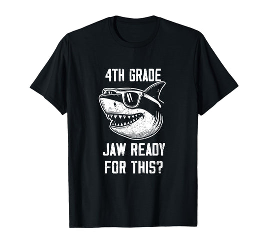 4th Grade Jaw Ready For This Kids Shark Ocean Wildlife T-Shirt