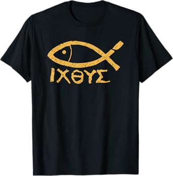 Ichthys Jesus Christ Son of God Savior Ancient Fish Symbol T-Shirt