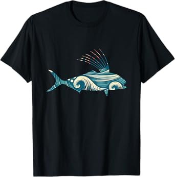 Classic Reef Trawlers Retro Roosterfish Fishermens Vintage Fins Black Unisex-Adults T-Shirt