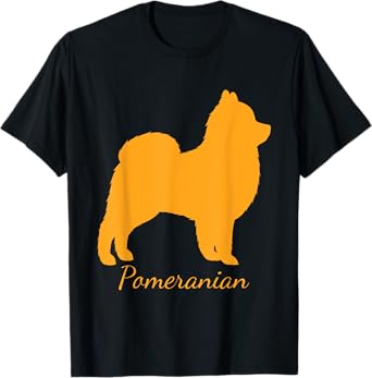 Funny Pomeranian Friend Puppy Love Dog Silhouetted Gift T-Shirt