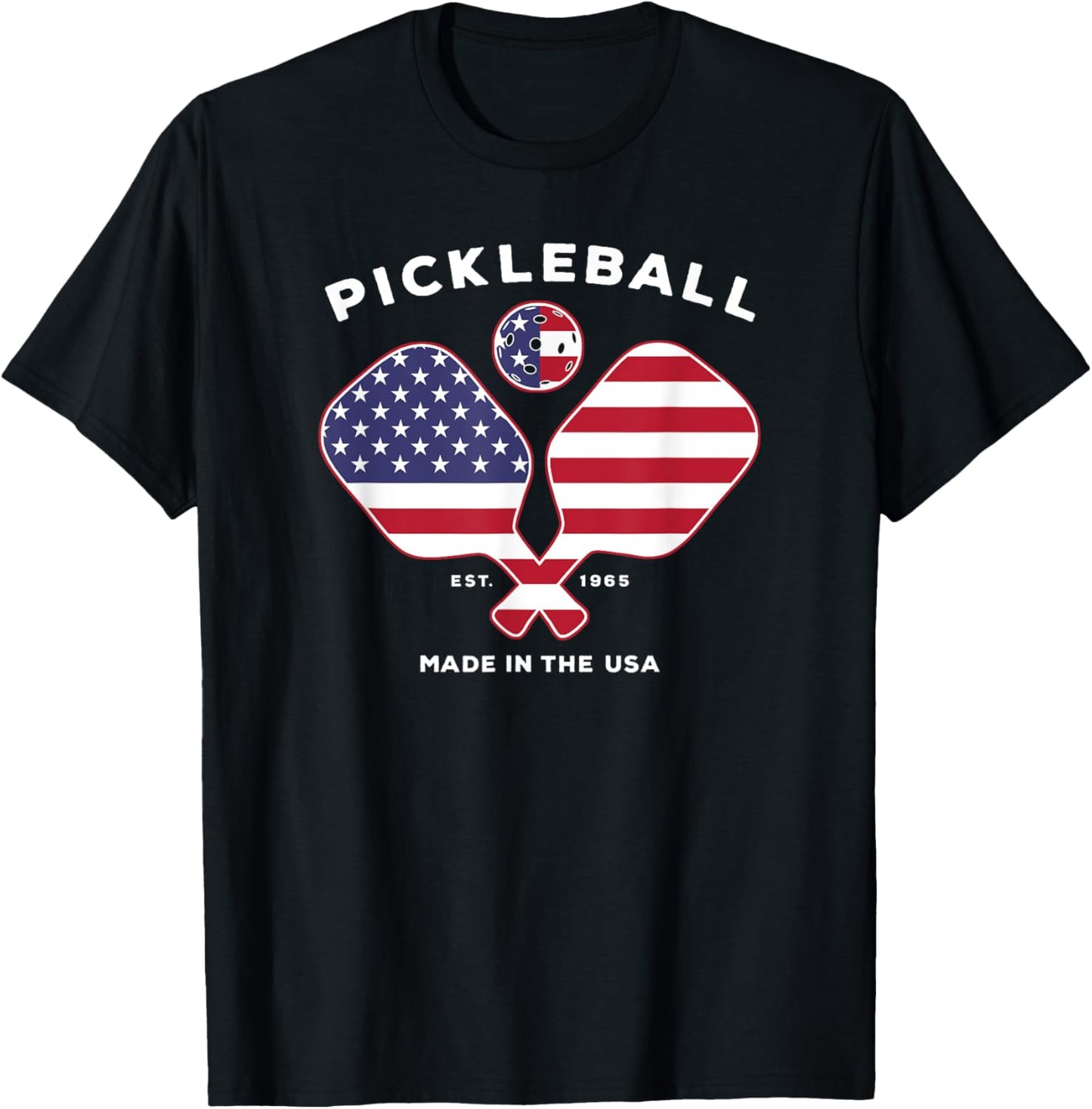 Pickleball USA Patriotic American Flag Est 1965 Gift T-Shirt