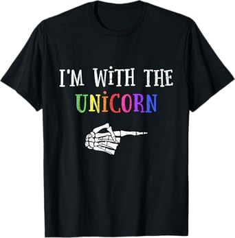Im with unicorn matching partner couple costume halloween T-Shirt