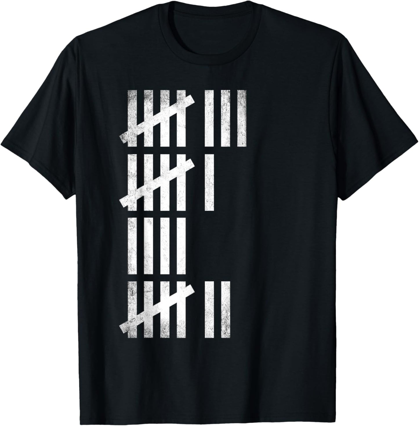 Tally Mark Design Prison Bars Shirt for Men