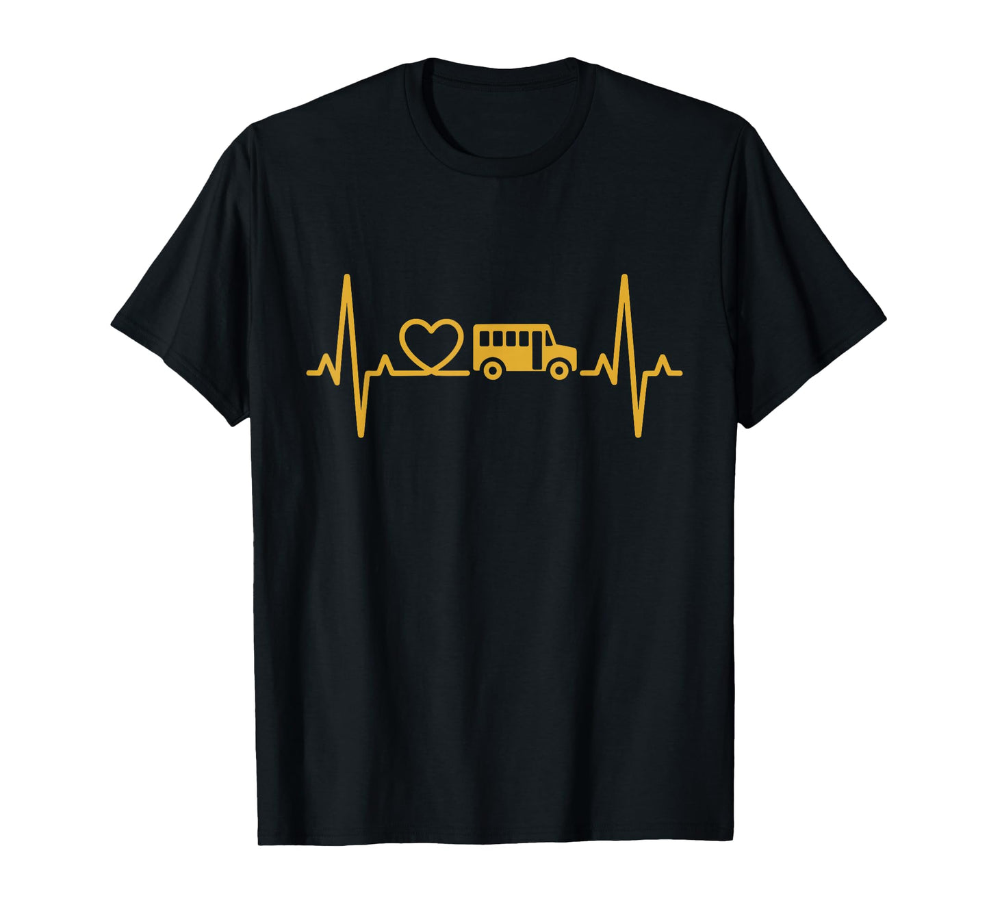 School Bus Heartbeat Transportation Driver Life Appreciation T-Shirt