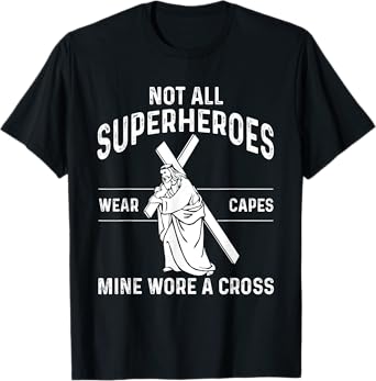 Funny Jesus Superhero Design Men Women Jesus Christ Cross T-Shirt