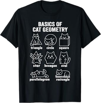 Funny Basics of Cat Geometry Back To School Math Teacher T-Shirt