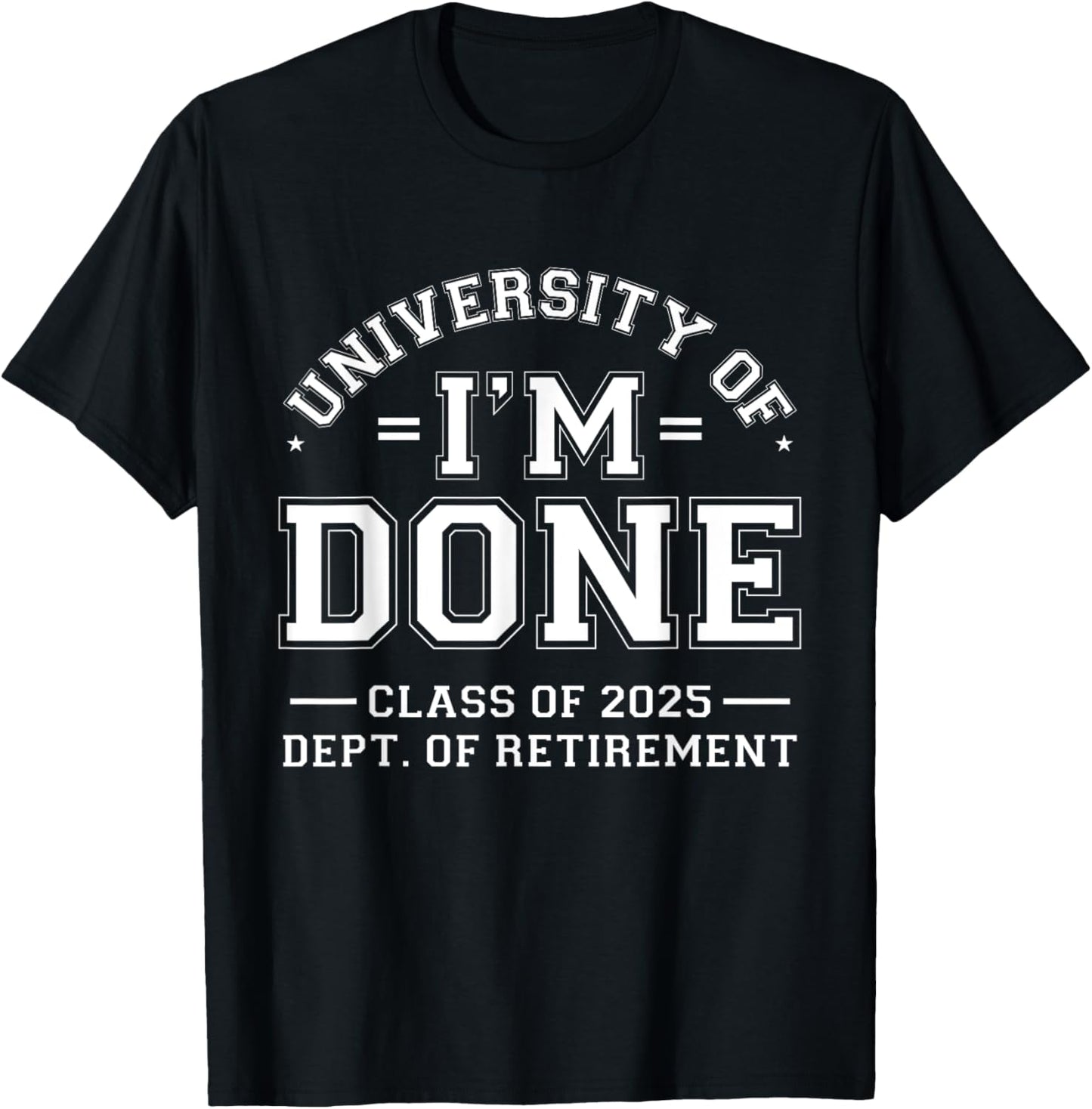 Fun University Of I'm Done Class Of 2025 Teacher Retirement T-Shirt