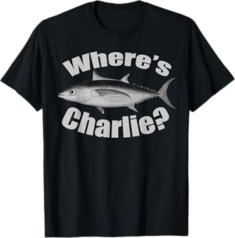 Where's Charlie Albacore Tuna Fishing Fish Illustration T-Shirt