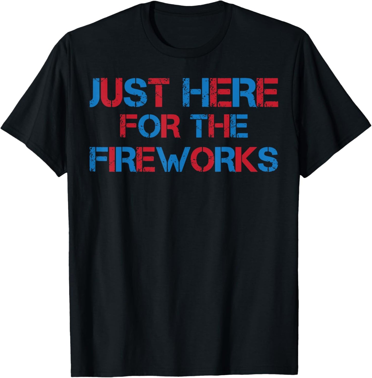 Funny USA Fireworks Couple Just Here For The Fireworks T-Shirt