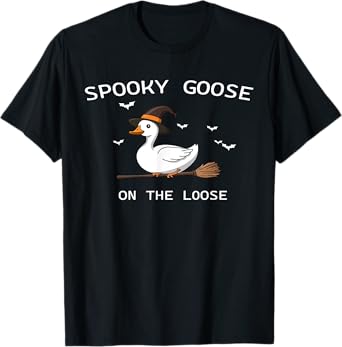 Spooky Goose on the Loose Halloween Goose Witch Goose Lover T-Shirt