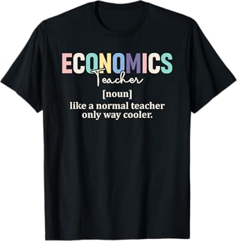 Funny Economics Teacher Definition Retro Back To School T-Shirt