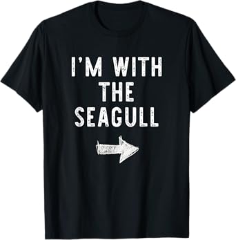 I'm With The Seagull Costume Halloween Matching Couple T-Shirt