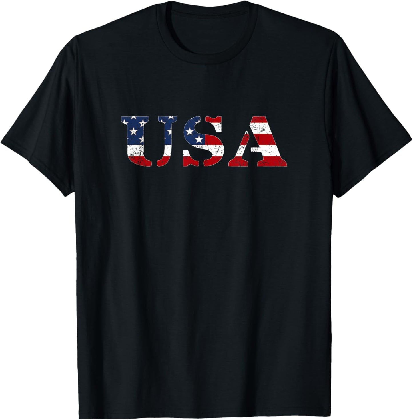USA Distressed US Flag Patriotic Fourth of July America T-Shirt