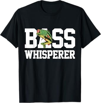 Bass Whisperer Large Mouth Fishing Funny Fisherman Gift T-Shirt