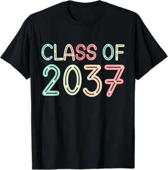 Class of 2037 Grow With Me Kindergarten Back to School T-Shirt