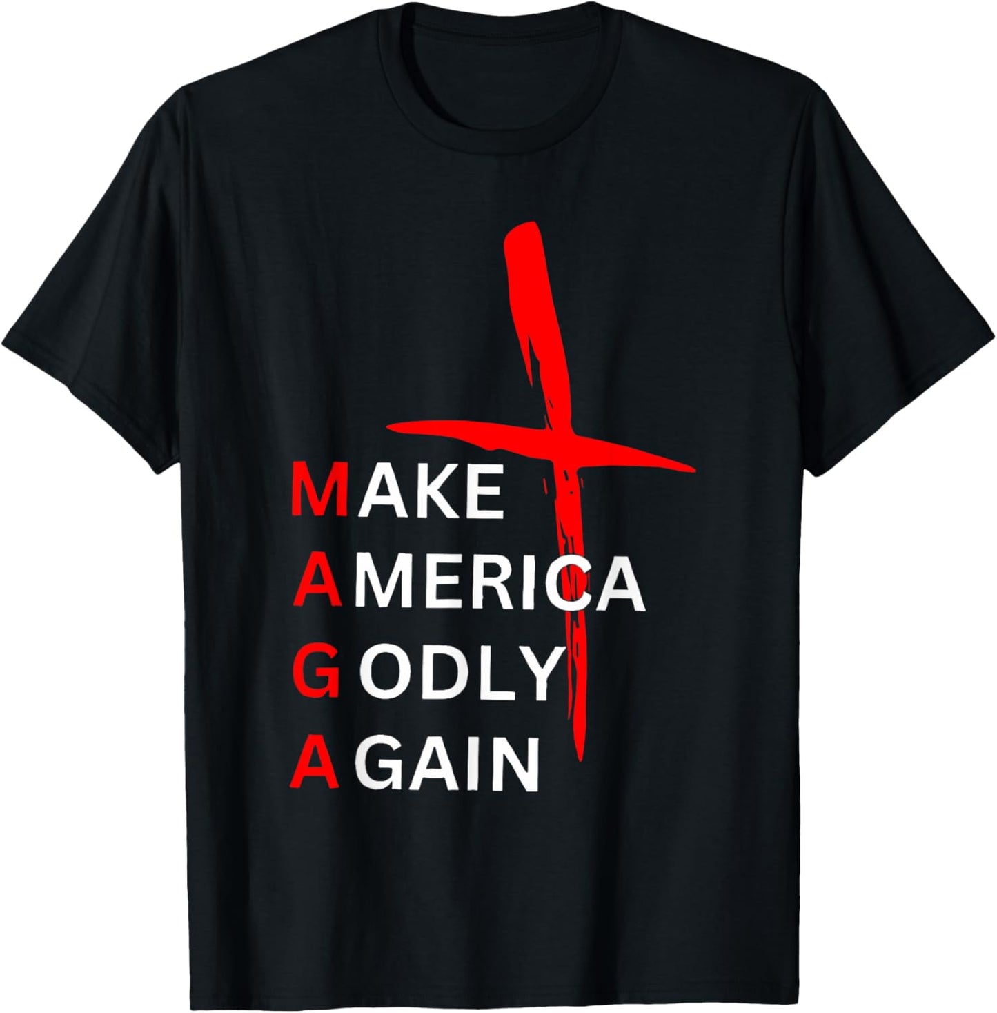 Vintage Maga Make America Godly Again Patriotic Christian T-shirt