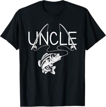 Fishing UNCLE Rod Fisherman Fish Lover Father's Day Mens T-Shirt