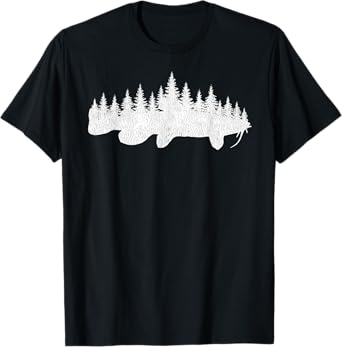 Catfishing Forest Treeline Outdoor Catfisherman Fishing Gift T-Shirt