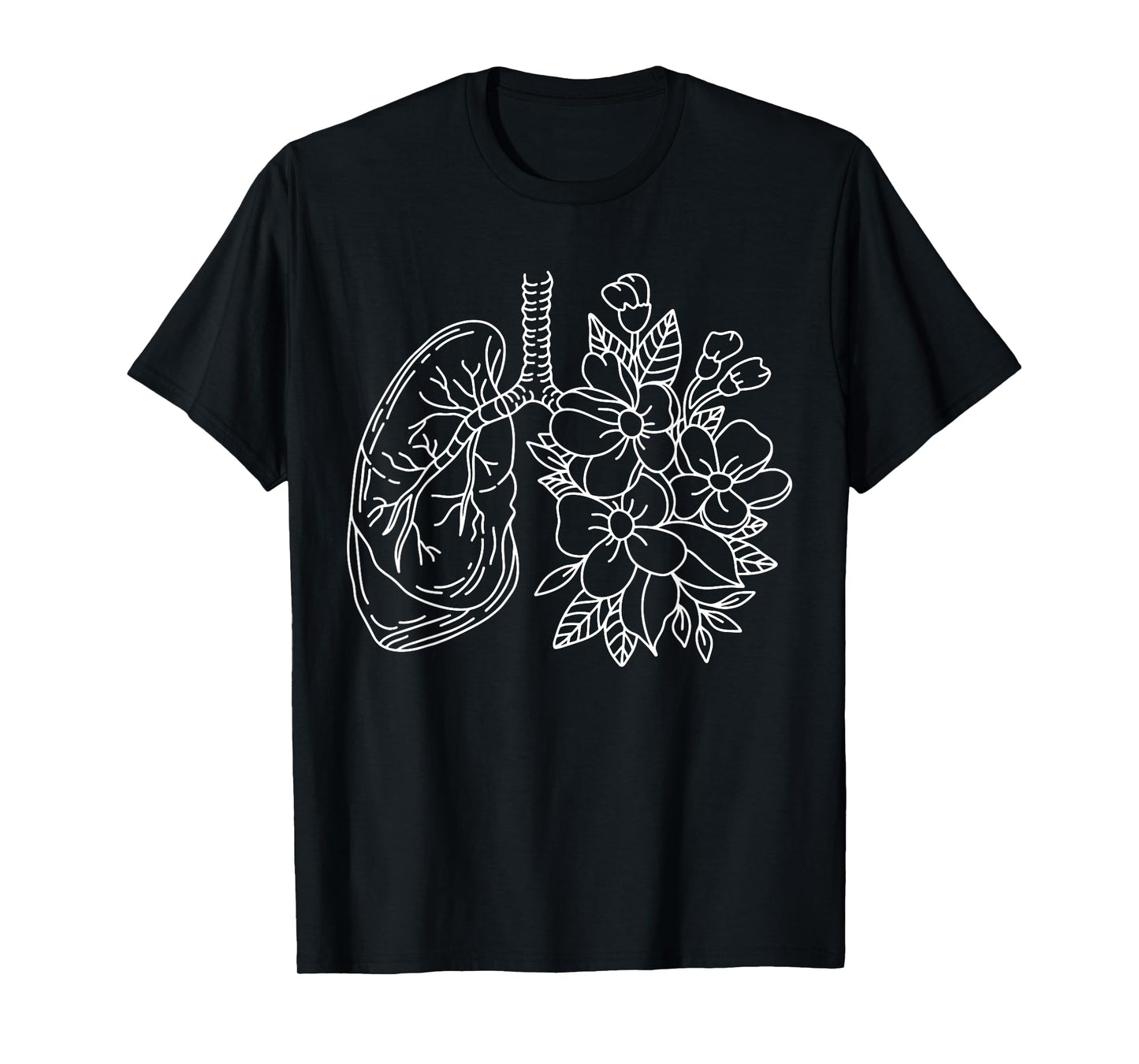 Floral Lungs Anatomical Lungs Medical Nurse T-Shirt