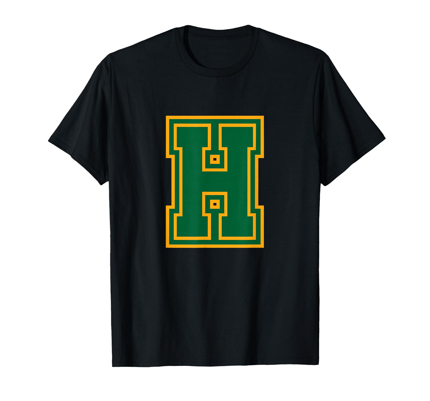 Letter H Yellow Green Monogram Initial T-Shirt