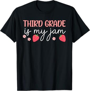Third Grade Is My Jam Strawberry Back To School Kids Girls T-Shirt