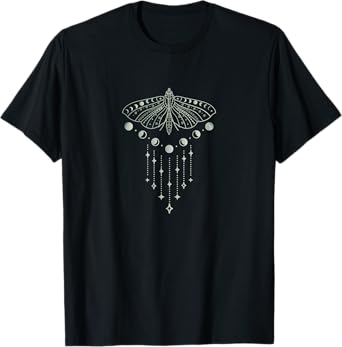 Mystic Moth Moon Phases - Esoteric Astrology Moon Lover T-Shirt