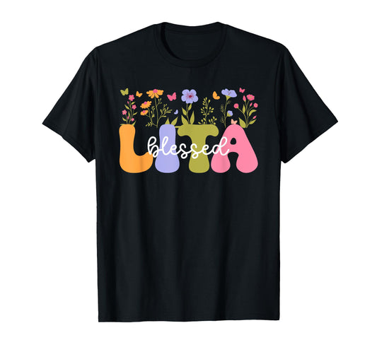 Blessed Lita Grandma Groovy Lita Grandmother T-Shirt