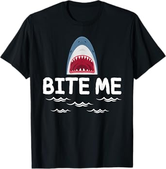 Bite Me Shark Lover Week Awareness Animal Ocean Summer T-Shirt