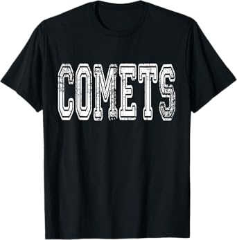 Comets Mascot Distressed Vintage School Sports Name Fans T-Shirt