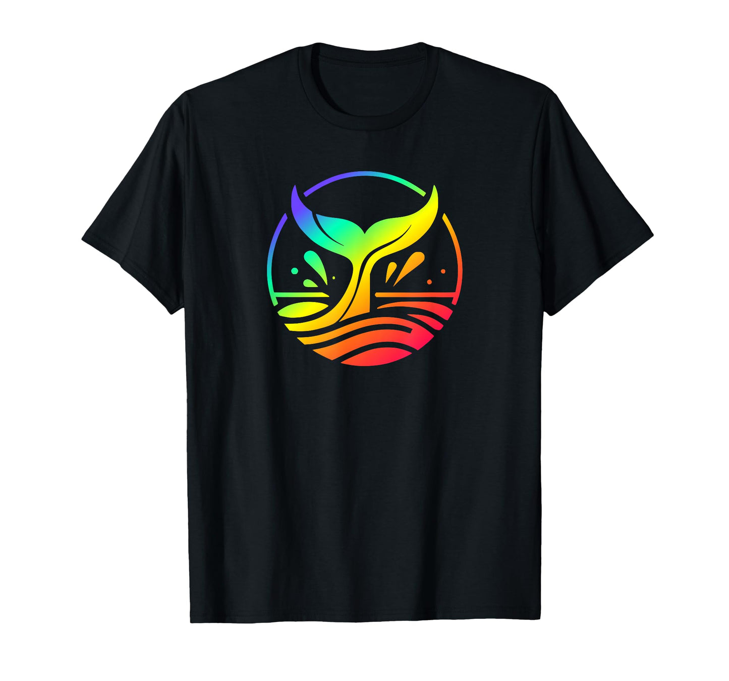 Rainbow Colors Whale Tail Fluke In The Ocean T-Shirt