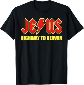 Jesus Highway To Heaven T Shirt -Superhero Jesus Christian T T-Shirt