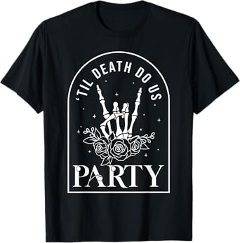 Til Death Do Us Party Retro Halloween Bachelorette Matching T-Shirt