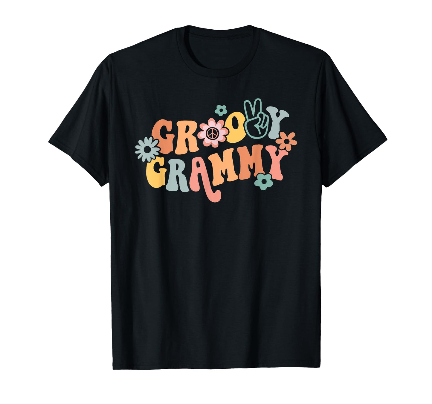 Groovy Grammy One Thankful Grammy Valentines Day Mothers Day T-Shirt