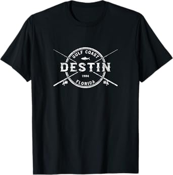 Destin FL Vintage Crossed Fishing Rods T-Shirt