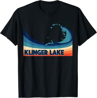 Klinger Lake, Michigan Retro Boating Sailing & Fishing T-Shirt